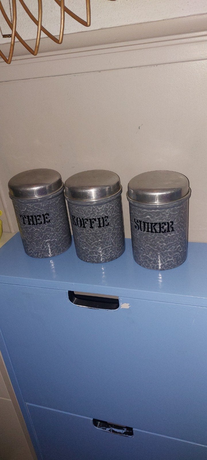 Vintage koffie thee.suiker bussen - Set van 3, Ophalen of Verzenden