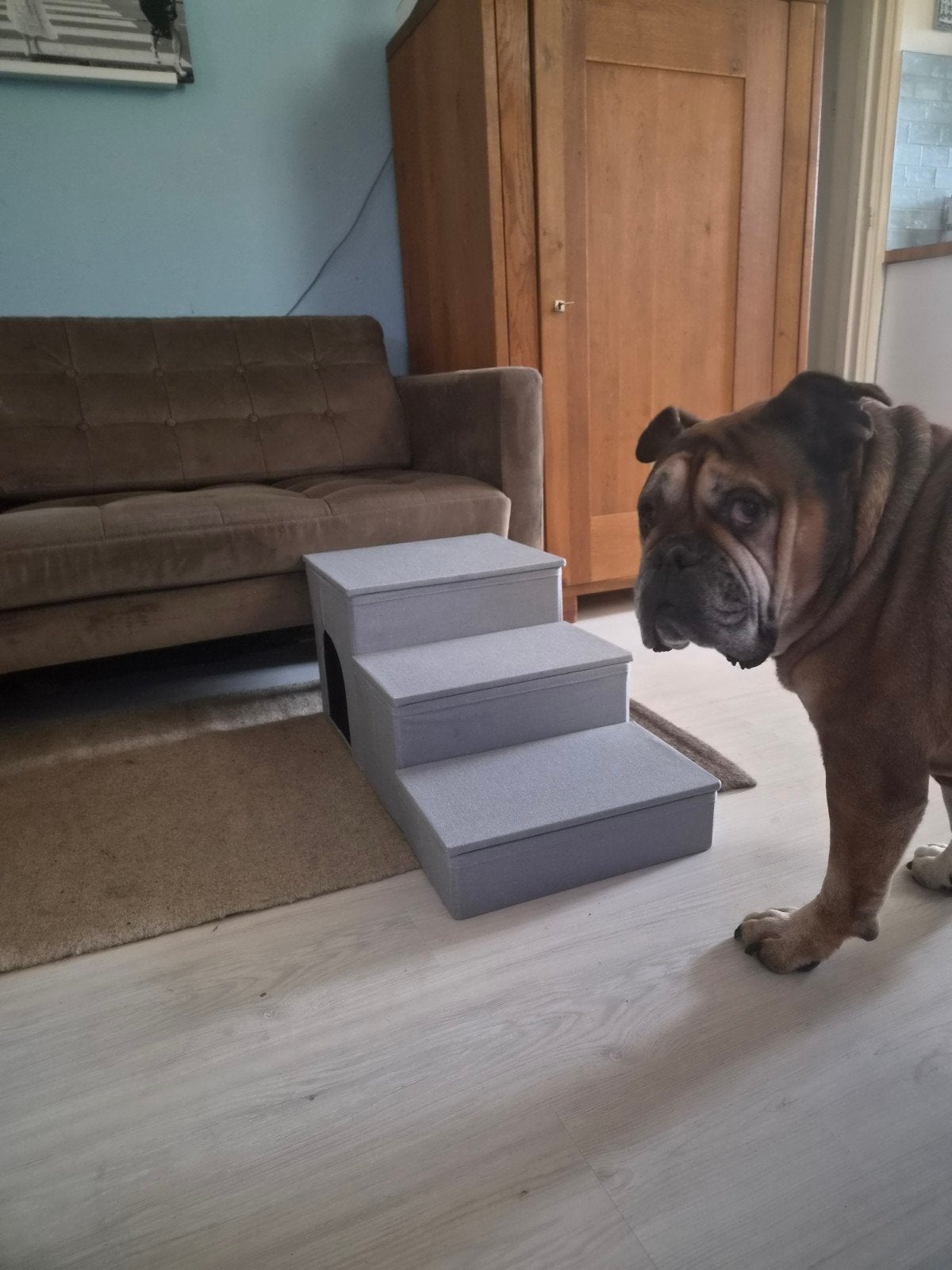 Honden opstap trap nieuw grijs., Dieren en Toebehoren, Honden-accessoires, Ophalen, Nieuw
