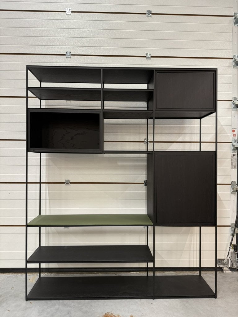 Showmodel Beek Cubix Vakkenkast Design kast 180x220H, 200 cm of meer, 150 tot 200 cm, Eikenhout, Nieuw