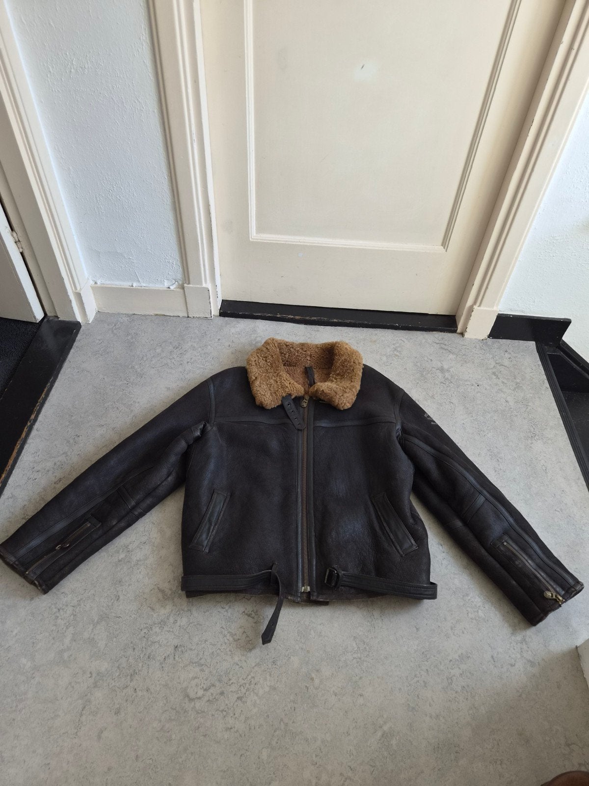Pall Mall Leren Pilotenjack Gevoerd Sheepskin XXL, Bruin, Verzenden, Zo goed als nieuw, Pall Mall