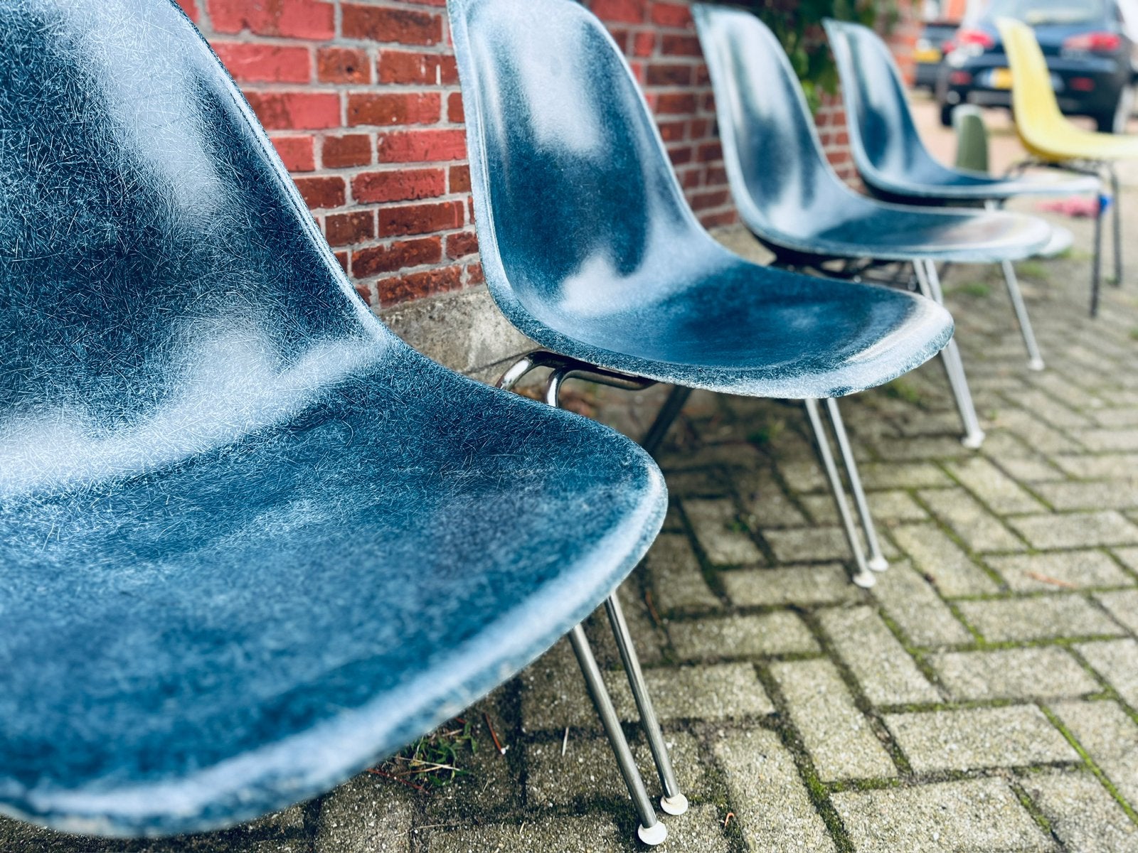 Eames glasvezel Herman Miller vintage desig vitral, Ophalen of Verzenden, Zo goed als nieuw, Blauw, Eén