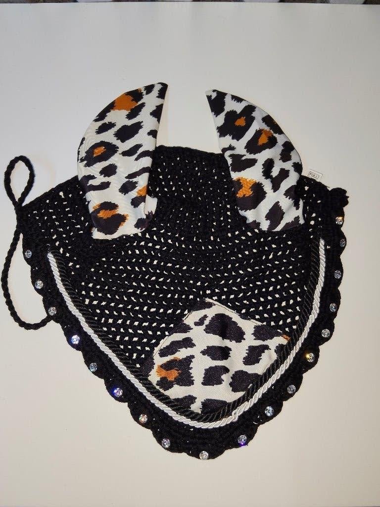 Oornetje zwart met luipaard print full, Dieren en Toebehoren, Ophalen of Verzenden, Nieuw, Dressuur