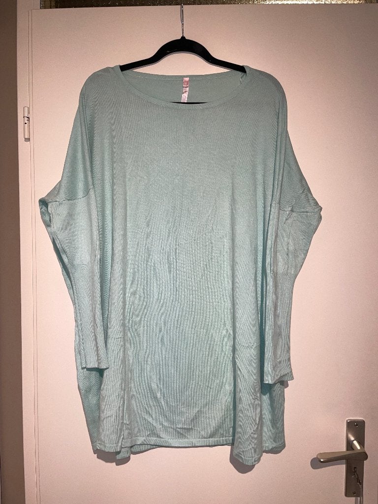 turquoise oversize lange sweater trui dress mt 40 / 42, Kleding | Dames, Truien en Vesten, Made in Italy, Blauw, Maat 42/44 (L)