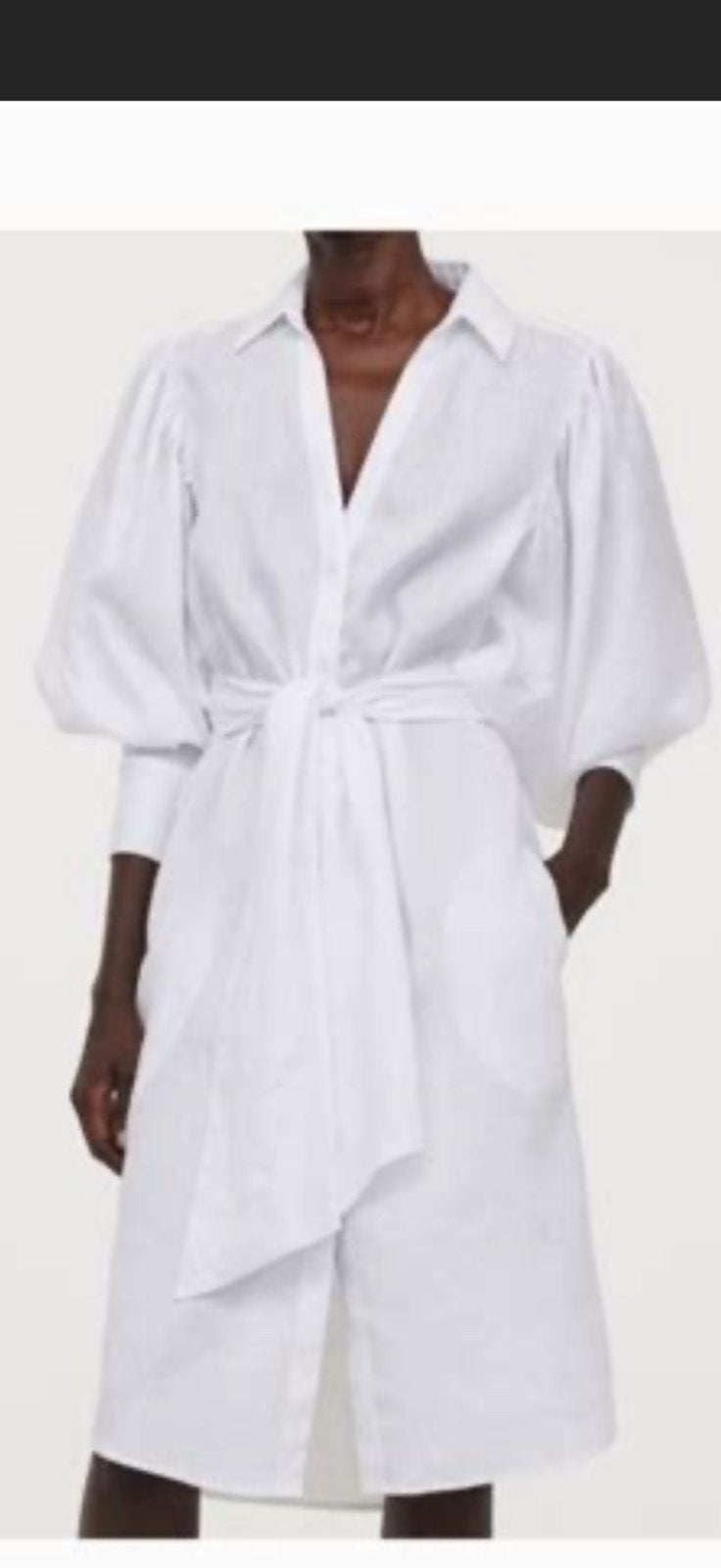 Wit linnen jurk van Johanna Ortiz X H&M, maat M, Verzenden, Zo goed als nieuw, Maat 38/40 (M), Wit