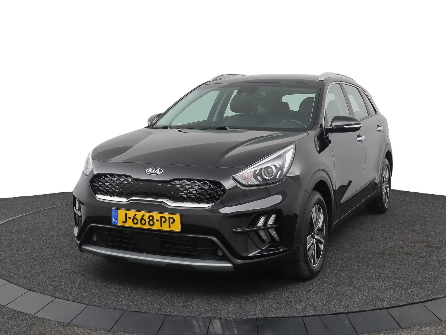 Kia Niro 1.6 GDi Hybrid DynamicLine - Adaptive Cruise - Clim, Auto's, 12 maanden, Stof, Gebruikt, Zwart