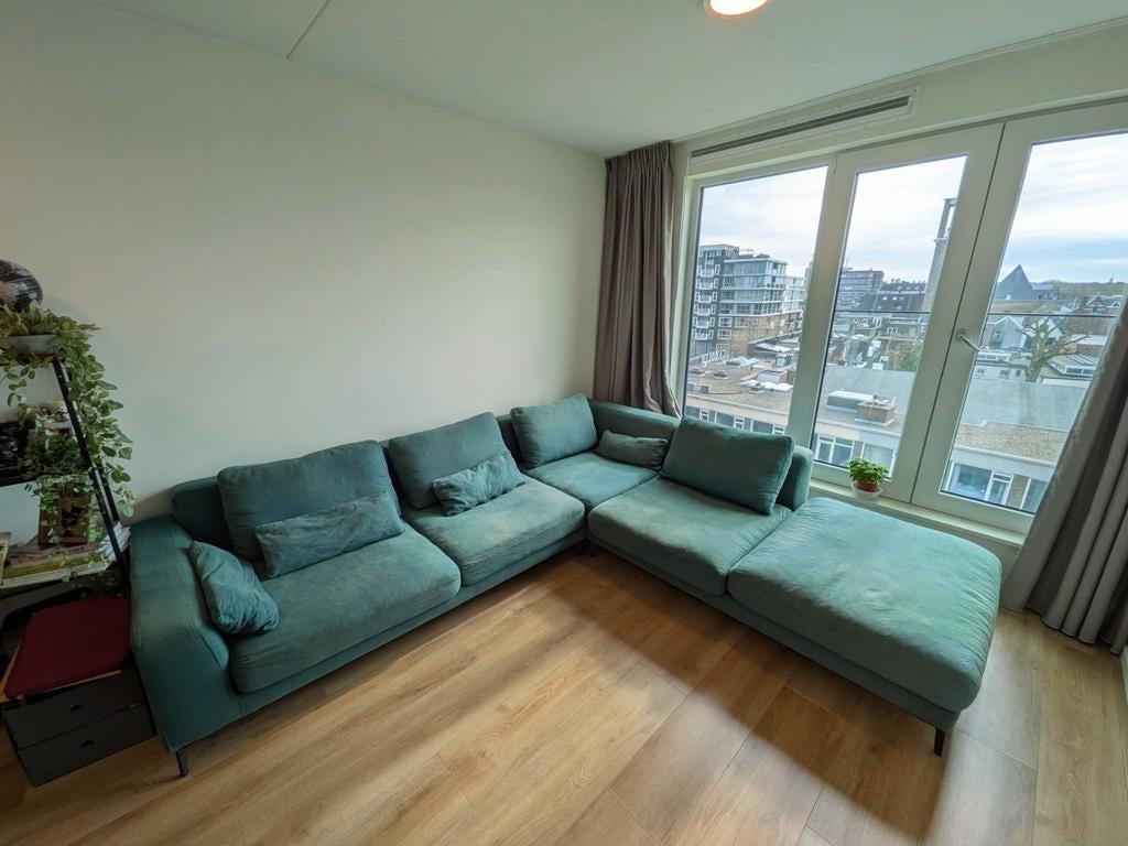 Blue-green Linen/Cotton Sofa Maisons du Monde (Polina Model), 250 tot 300 cm, Overige materialen, Ophalen of Verzenden, Zo goed als nieuw