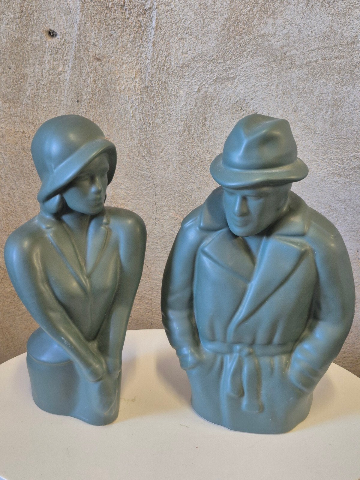 Vintage Jaren 80 Beelden Set Art Deco Noir Stijl 33 cm, Verzamelen, Beelden en Beeldjes, Ophalen of Verzenden, Zo goed als nieuw
