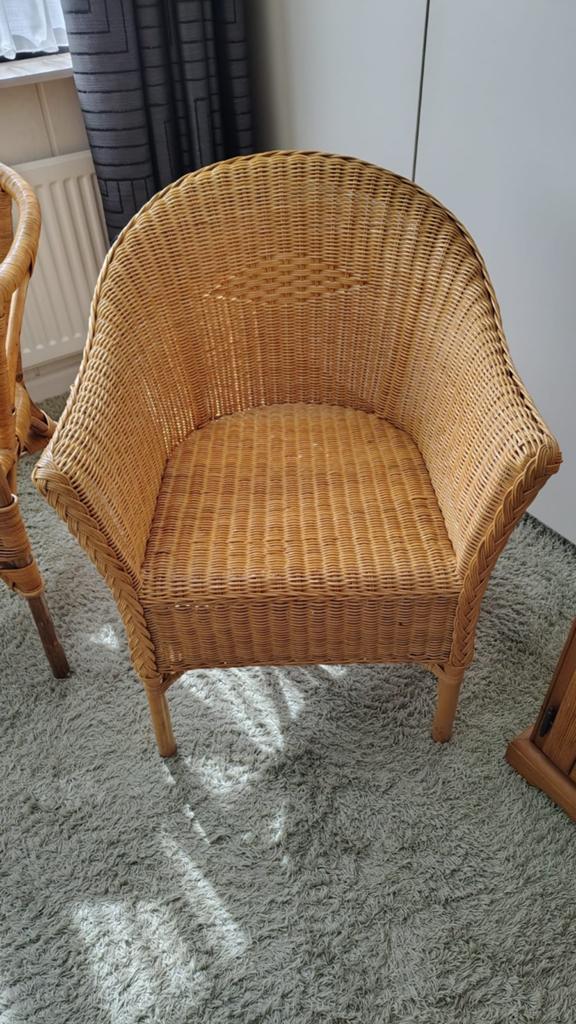 Rotan stoel - Vintage rieten fauteuil, Ophalen, Gebruikt, Overige kleuren, Eén
