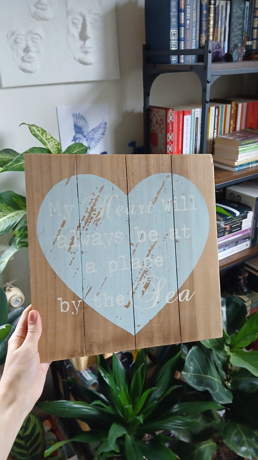 Houten bord strand, Ophalen of Verzenden, Zo goed als nieuw, Hout