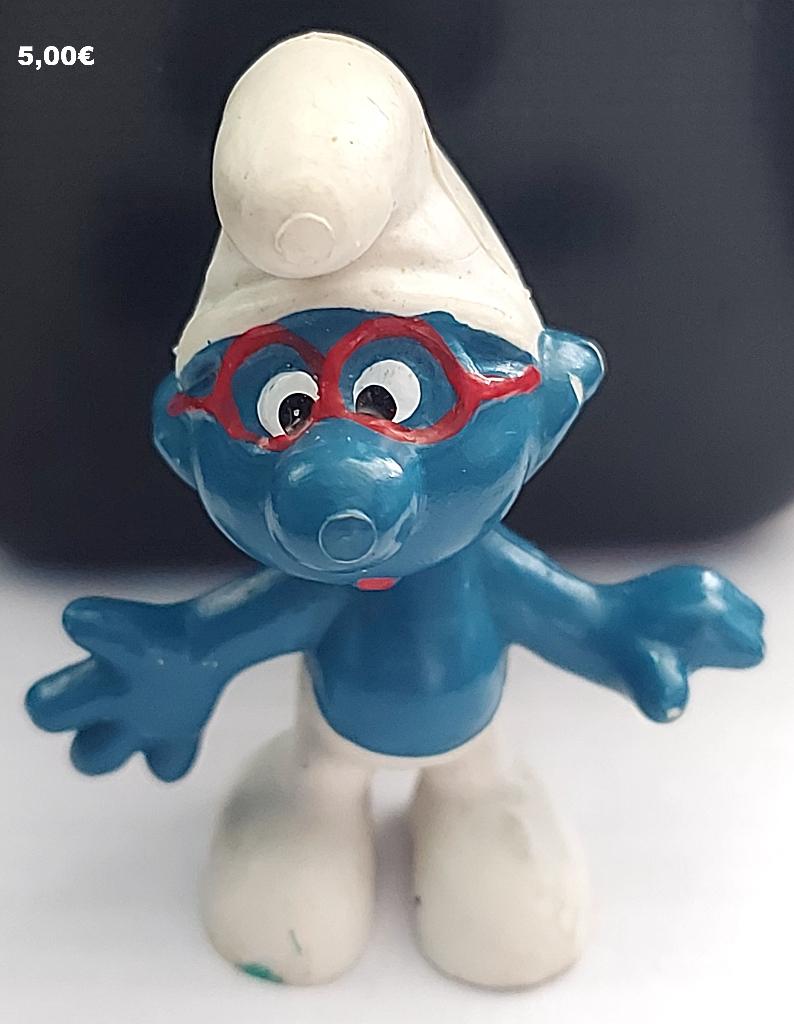 Brilsmurf met rode bril - 1969, Ophalen of Verzenden, Verschillende Smurfen