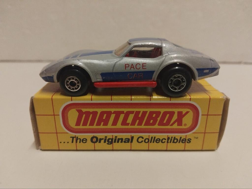 Matchbox US box Chevrolet Corvette Pace car grijs 3INCH, Hobby en Vrije tijd, Modelauto's | 1:87, Ophalen of Verzenden, Zo goed als nieuw