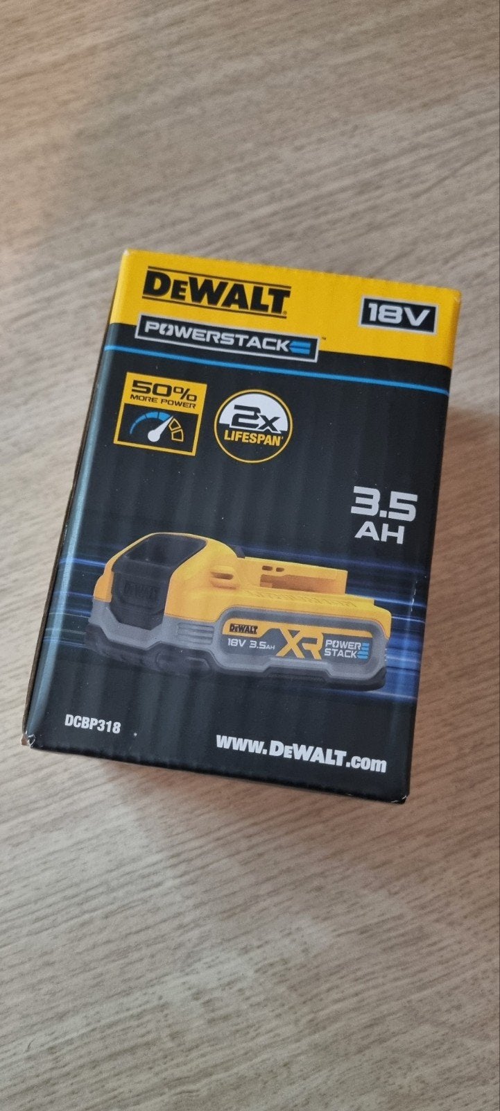 DeWalt Powerstack 18V 3.5Ah Accu DCBP318-XJ Nieuw, Ophalen of Verzenden, Nieuw
