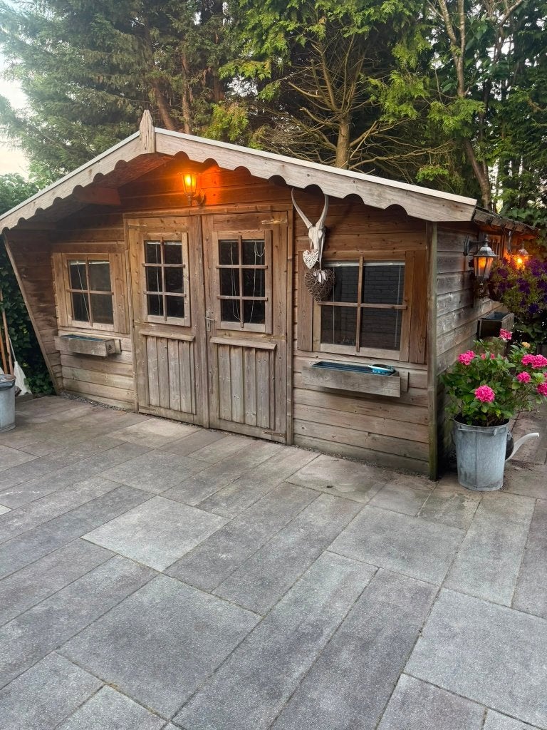 Gratis Houten Tuinhuis op te halen, zelf demonteren, Tuin en Terras, Tuinhuizen, Ophalen, Gebruikt, 250 tot 500 cm, 400 cm of meer