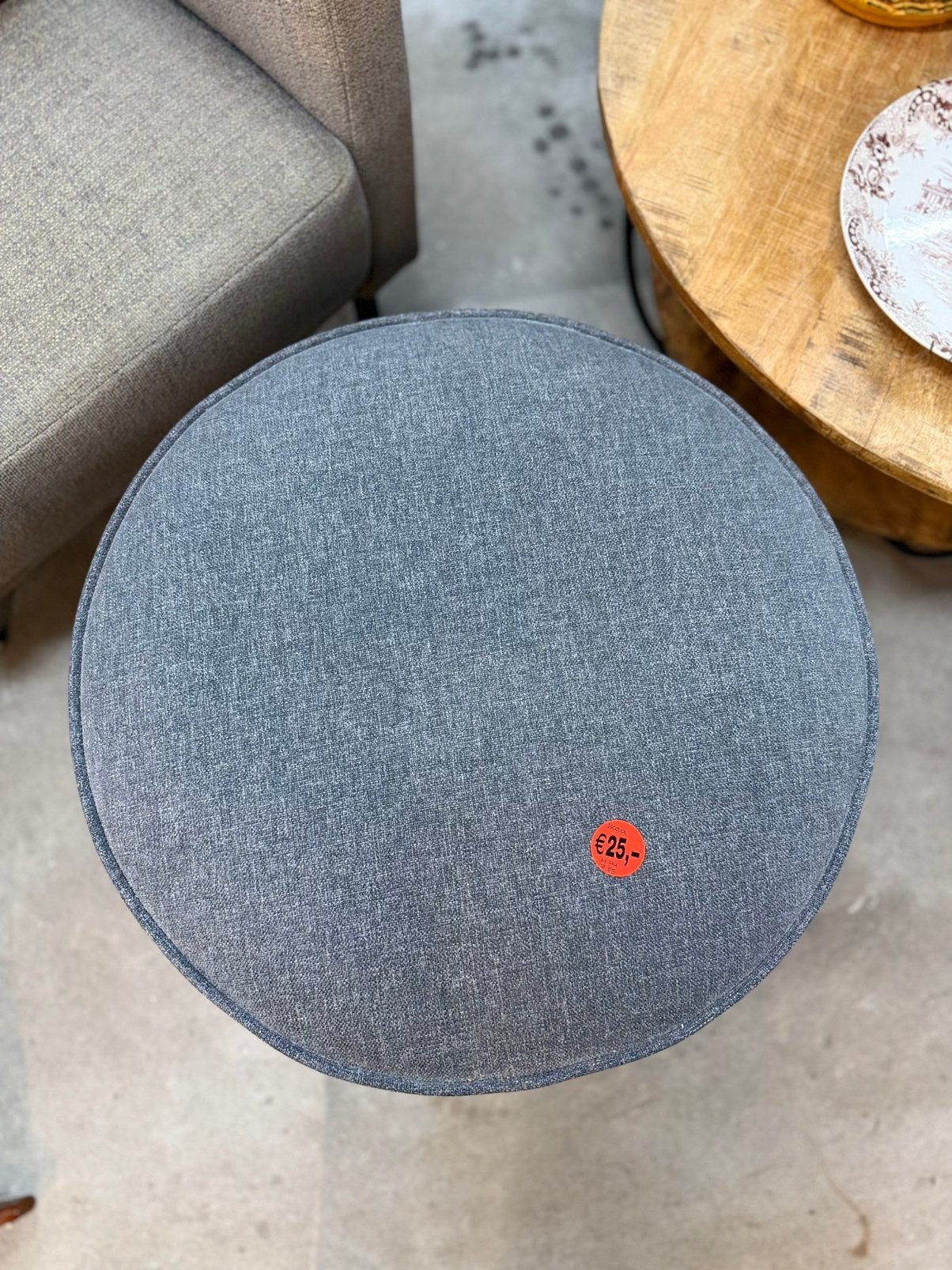 IKEA GRUNDSJÖ poef – donkergrijs, Ophalen, Minder dan 50 cm, 125 cm of meer, Rond