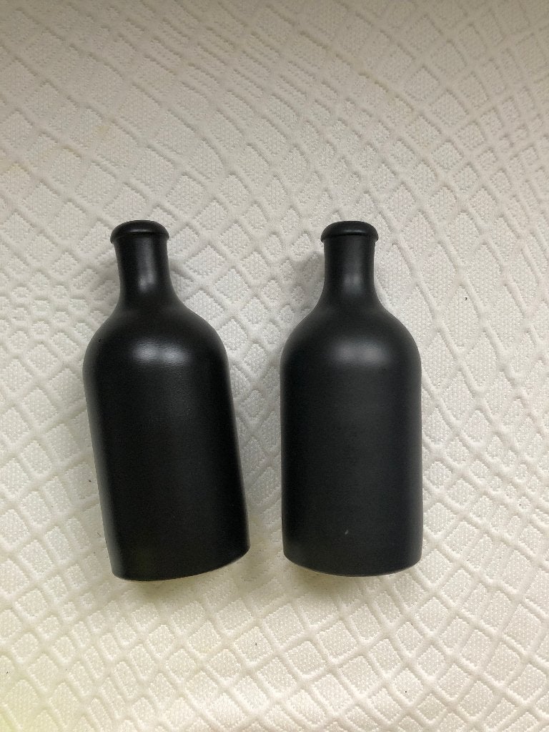 Keramieken flessen/kruiken | mat zwart, Huis en Inrichting, Zwart, Ophalen of Verzenden, Zo goed als nieuw, 20 cm