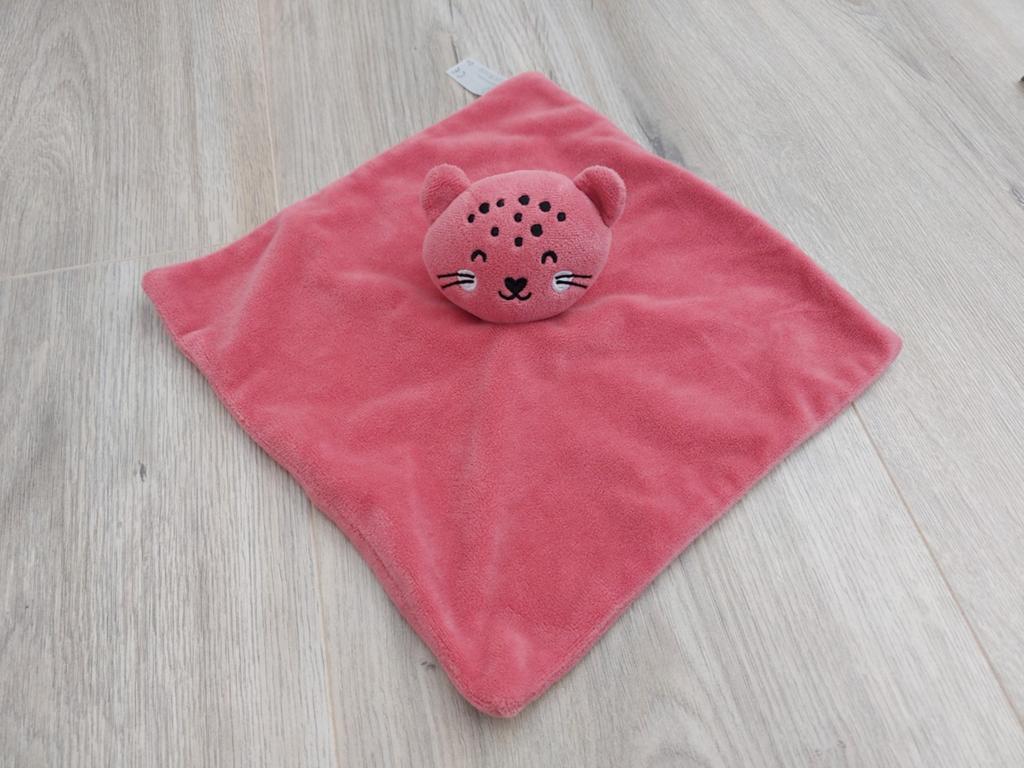 Knuffel knuffeldoekje kruidvat Evora poes kat roze L1407, Ophalen of Verzenden, Zo goed als nieuw