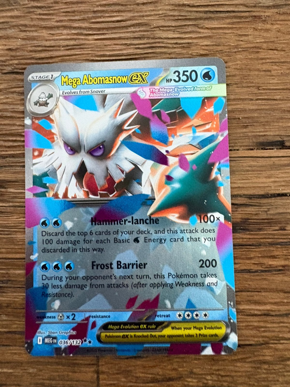 Pokémon Mega Abomasnow ex 036/132 MEG, Ophalen of Verzenden, Zo goed als nieuw