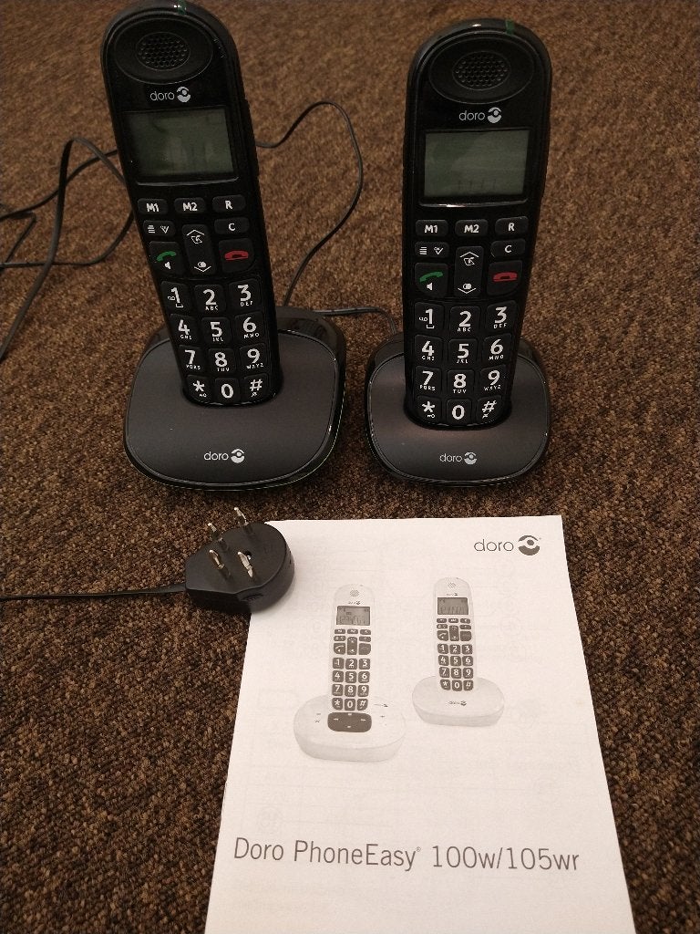 Doro PhoneEasy 100W Duo DECT telefoon - Seniorentelefoon, Ophalen of Verzenden, Gebruikt, 2 handsets
