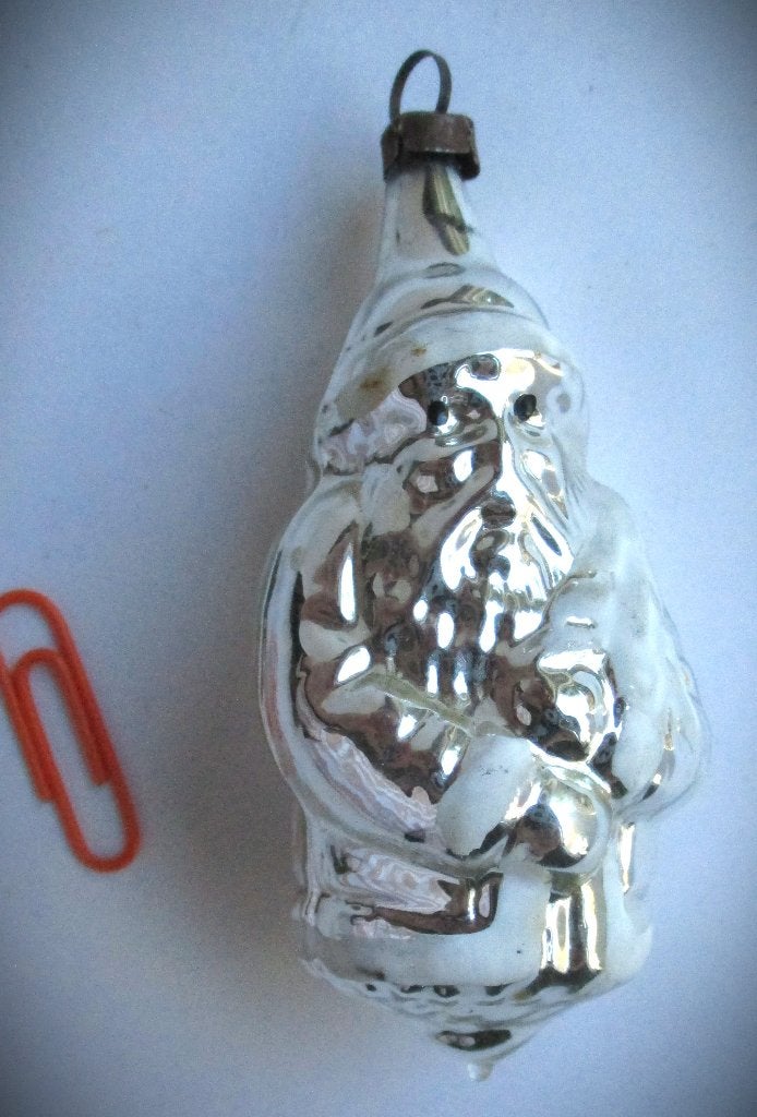 Kerstman~Glas~Glazen kerstmannetje~Glazen oude Kerstbal, Ophalen of Verzenden, Zo goed als nieuw