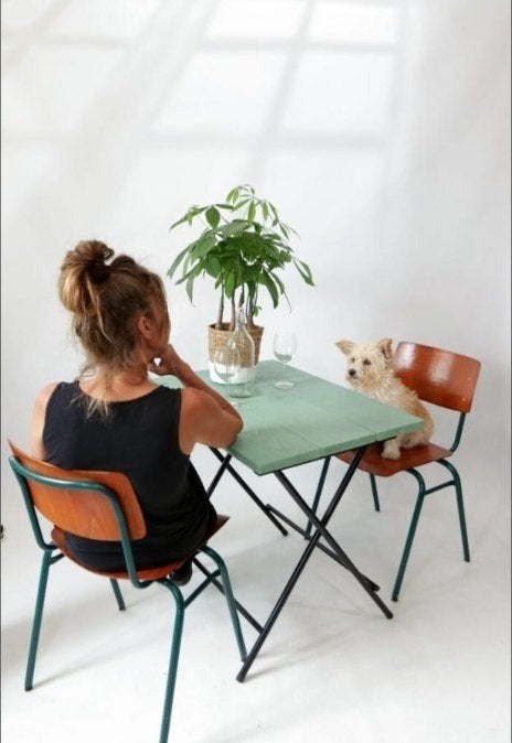 Franse Stijl Klaptafels Bistro tafels Kopergroen, Ophalen