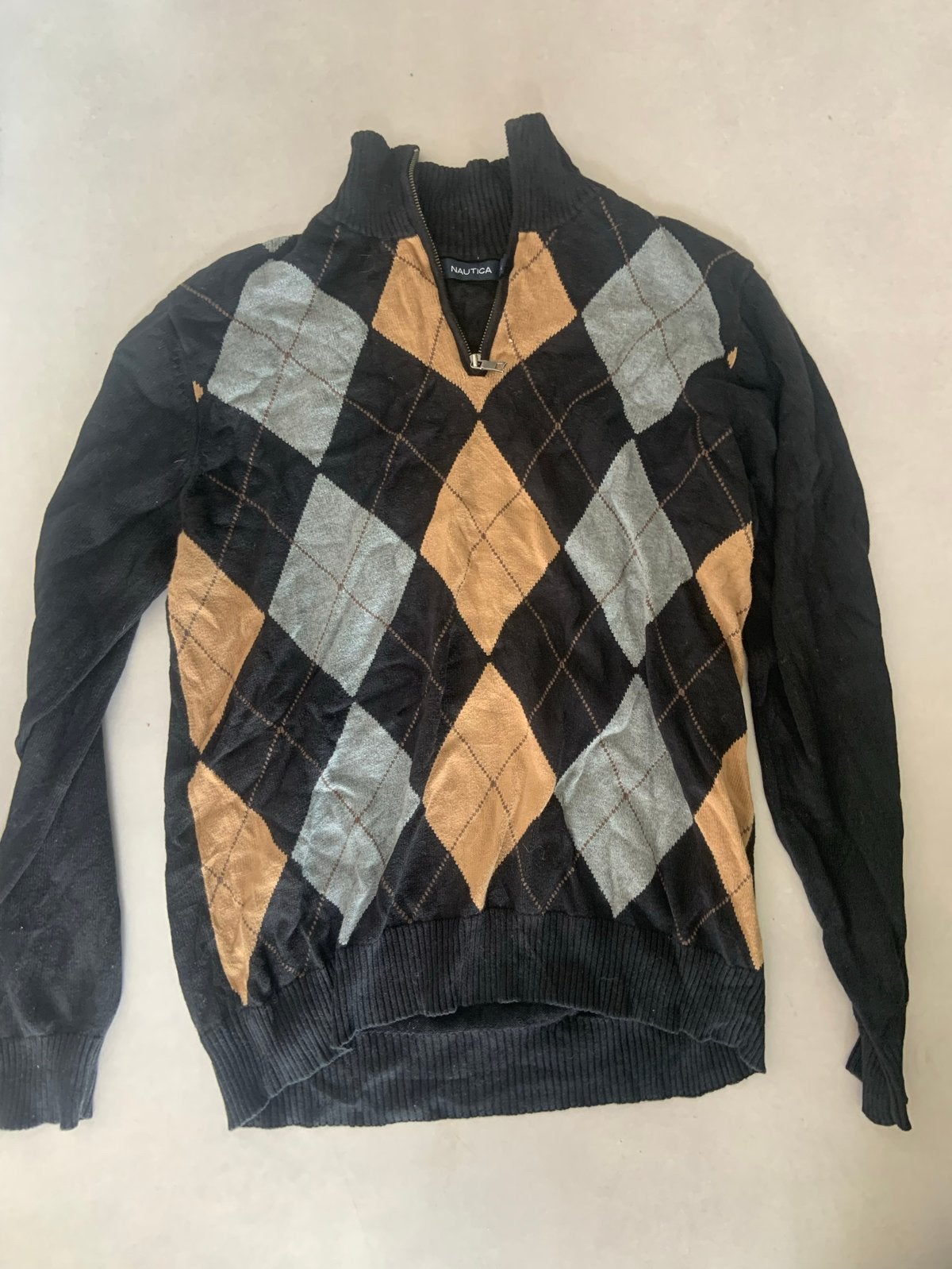 Nautica Argyle Vest met Rits - Maat L, Ophalen of Verzenden, Zo goed als nieuw, Maat 52/54 (L), Zwart