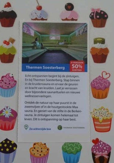 Thermen Soesterberg kortingsbon 2e persoon 50% korting, Drie personen of meer, Kortingsbon, Spa of Sauna
