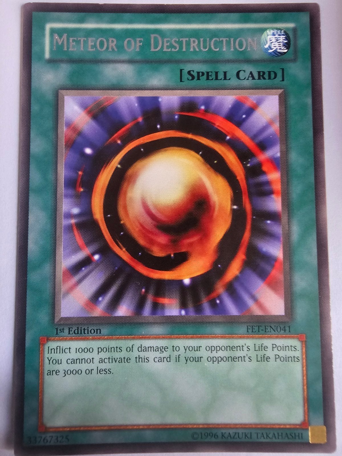 Yu-Gi-Oh! Meteor of Destruction Spell Card (3 stuks), Verzenden, Zo goed als nieuw, Meerdere kaarten
