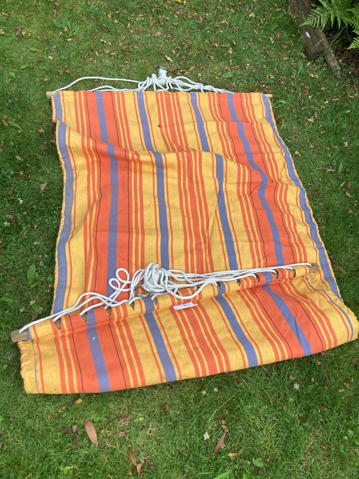 Gestreepte hangmat voor binnen en buiten, Tuin en Terras, Hangmatten, Ophalen, Opvouwbaar, Meerpersoons, Zo goed als nieuw