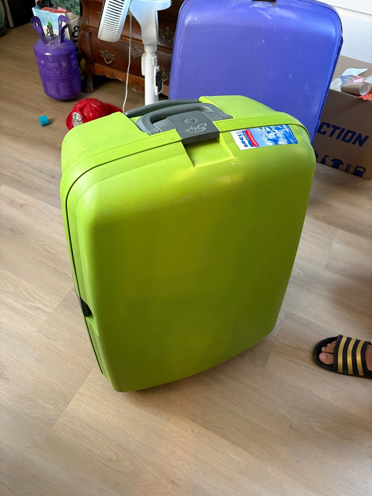 Style groene stevige reiskoffer, Hard kunststof, Ophalen of Verzenden, Zo goed als nieuw, 35 tot 45 cm