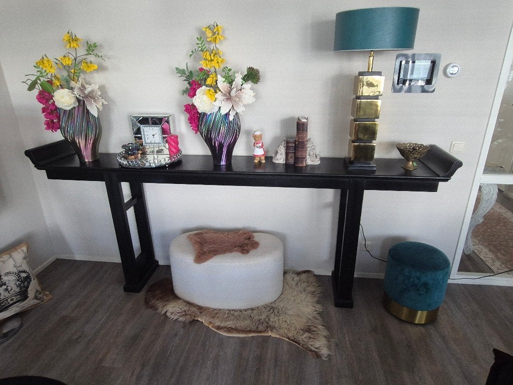 Exclusieve sidetable, Huis en Inrichting, Tafels | Sidetables, Ophalen, 200 cm of meer, Zo goed als nieuw, Overige houtsoorten