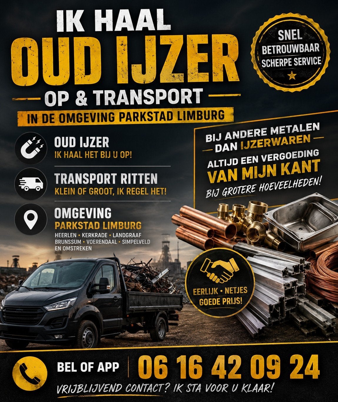 OUD IJZER OPHALEN & TRANSPORTRITTEN – PARKSTAD LIMBURG, Ophalen