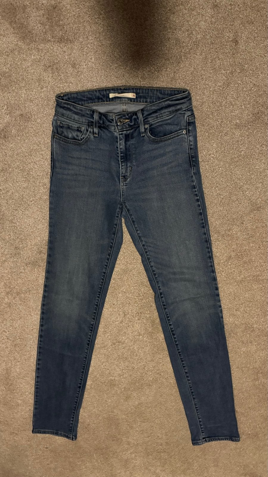 Levi's 712 Slim Jeans - Elastisch en Comfortabel, Ophalen of Verzenden, Zo goed als nieuw, Blauw, W27 (confectie 34) of kleiner