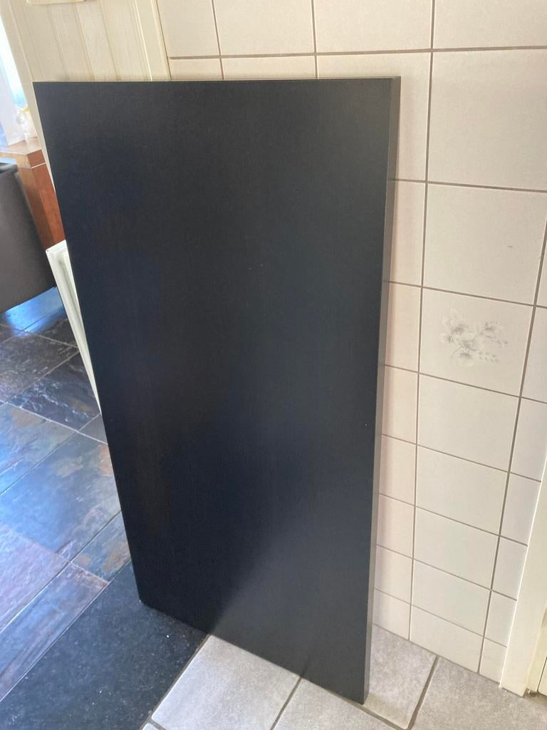Zwart tafel - bureaublad en poten., Ophalen, 100 tot 150 cm, 50 tot 100 cm, Zo goed als nieuw