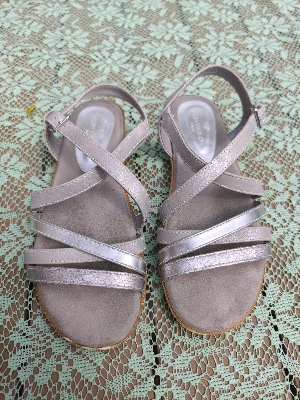 Tom Tailor sandalen in maat 40, Grijs, Gedragen, Sandalen of Muiltjes, Tom Tailor