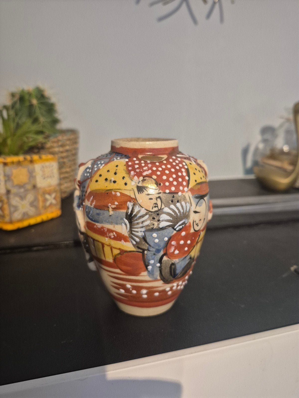 Antieke Japanse Satsuma Vaas - Handgeschilderd, Ophalen of Verzenden