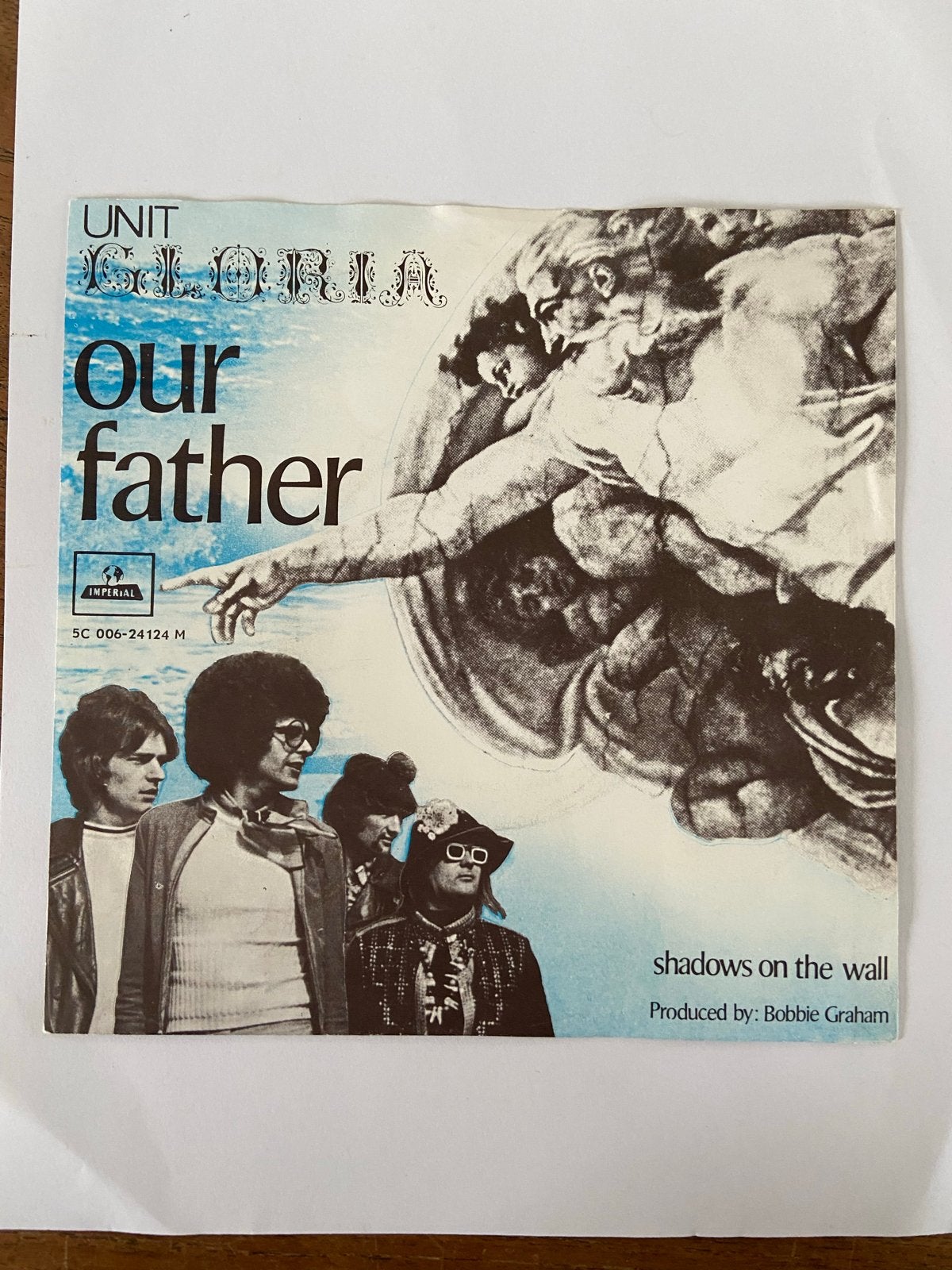 Unit Gloria - Our Father / Shadows on the Wall (7 inch vinyl, Gebruikt, Originele persing, 7 inch, Ophalen of Verzenden