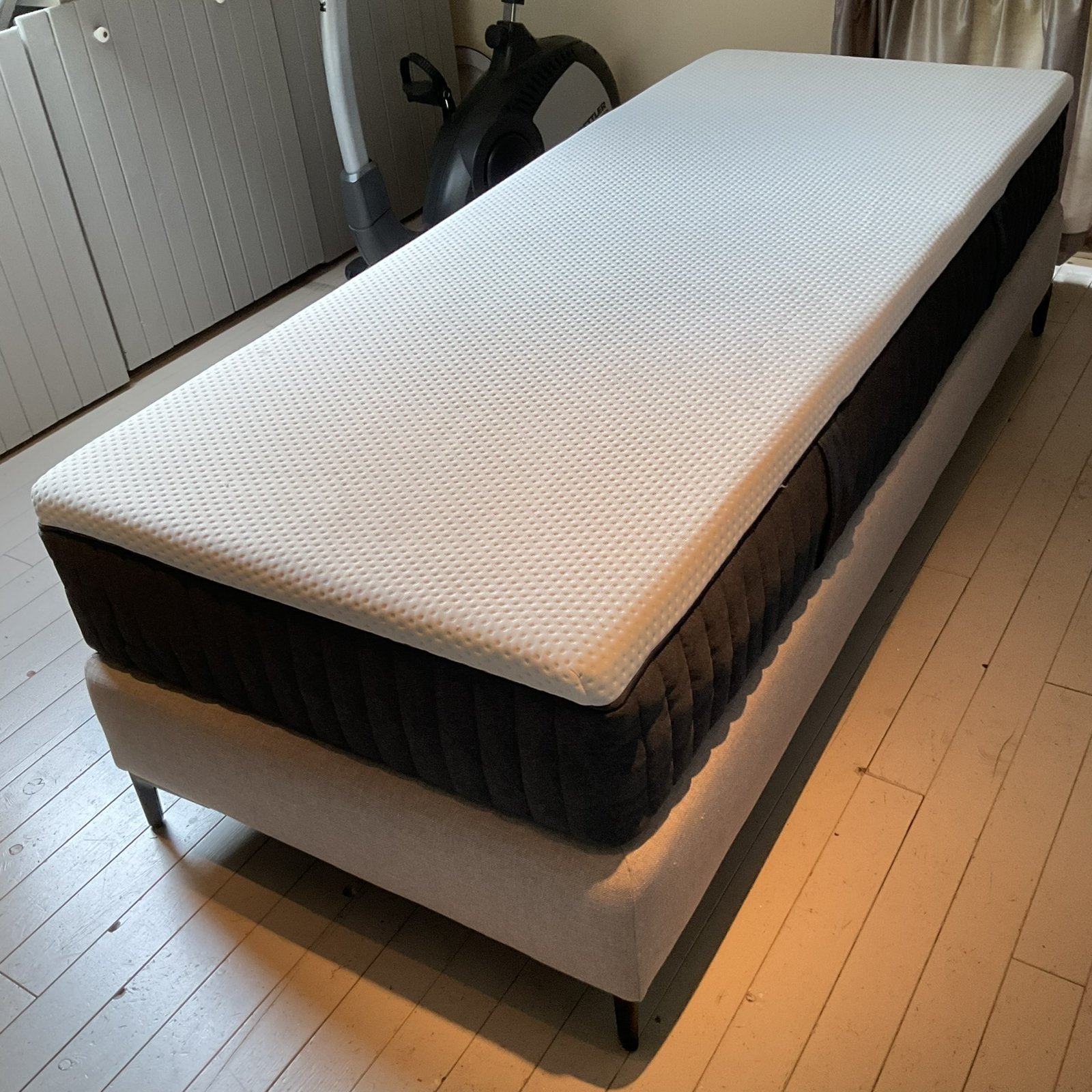 Bonell vl 080x200x022 boxspring (twee stuks), Ophalen, Eenpersoons, Beige, Zo goed als nieuw