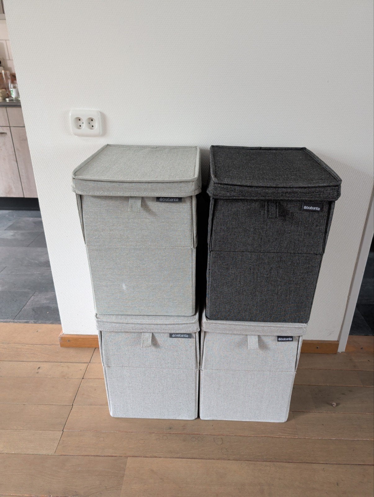 Brabantia Stapelbare Wasboxen (4 stuks), Ophalen of Verzenden, Zo goed als nieuw