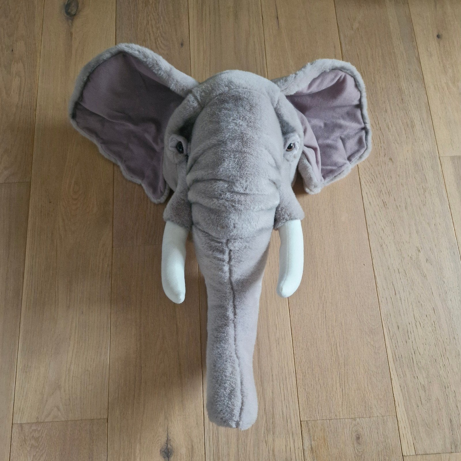 Leuke pluche olifantenkop voor aan de muur, Ophalen, Overige stijlen, Zo goed als nieuw, Grijs