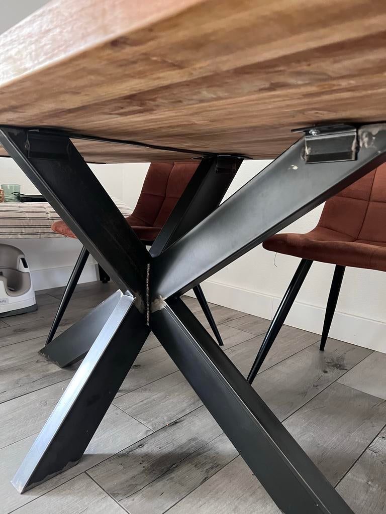 Eettafel van natuurhout (90x180cm), Ophalen, 50 tot 100 cm, Zo goed als nieuw, Vijf personen of meer