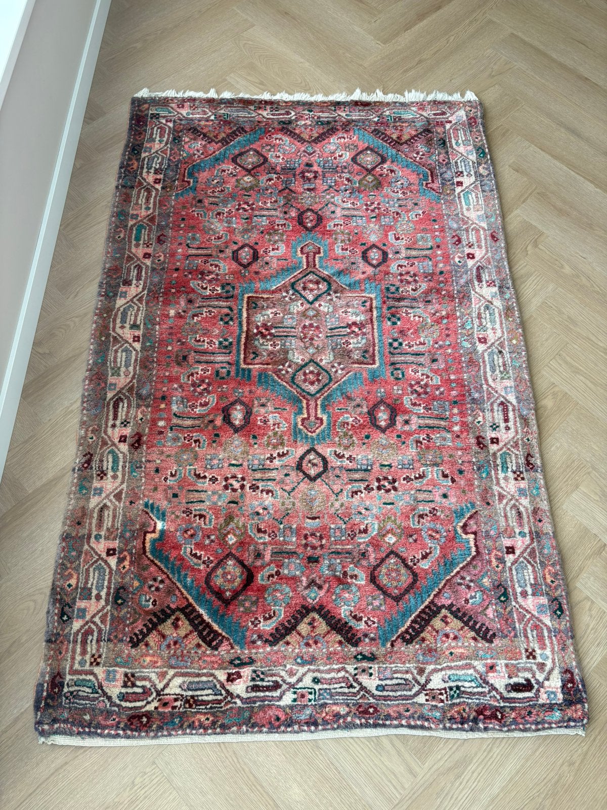 Hamadan tapijt met certificaat, Ophalen, 100 tot 150 cm, Zo goed als nieuw, 150 tot 200 cm