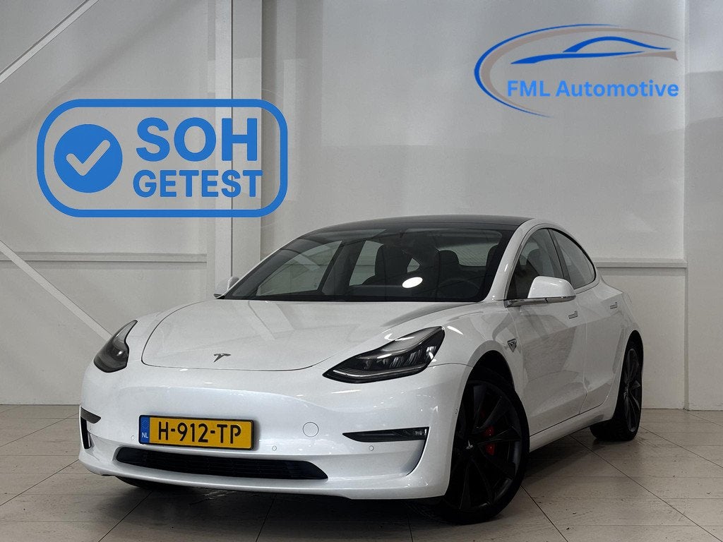 Tesla Model 3 Performance AWD 75 kWh | 89% SOH | Accu Refurb, Auto's, Tesla, Automaat, Stof, 547 km, 462 pk