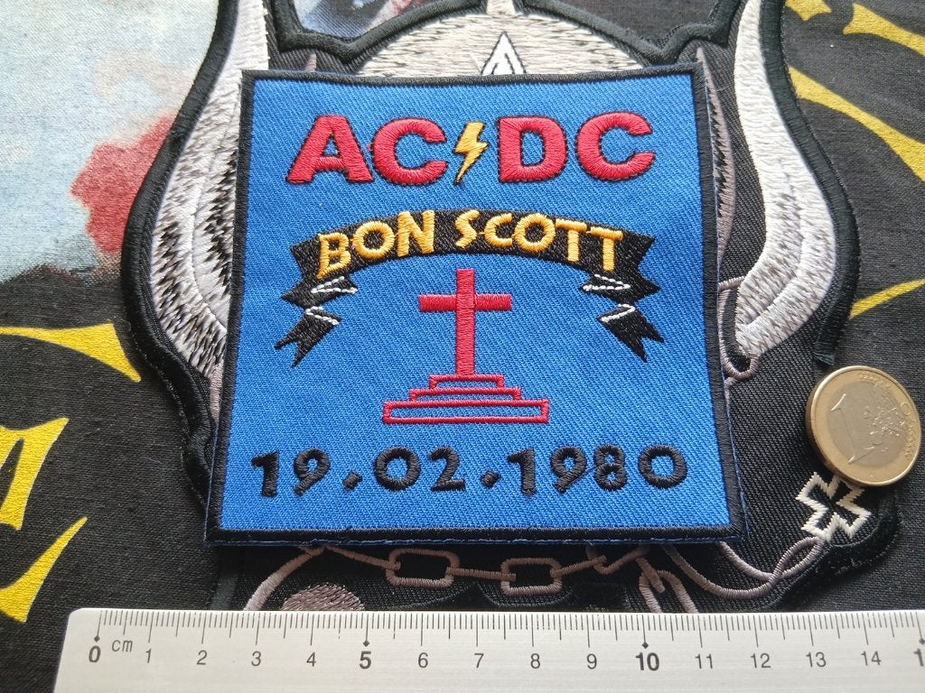 AC/DC  Bon Scott patch 23 --9.5 x 10 cm, Verzenden, Zo goed als nieuw, Foto of Kaart