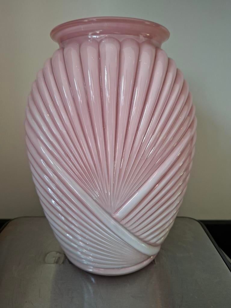 Grote roze Art Deco vaas van Anchor Hocking, Antiek en Kunst, Ophalen of Verzenden
