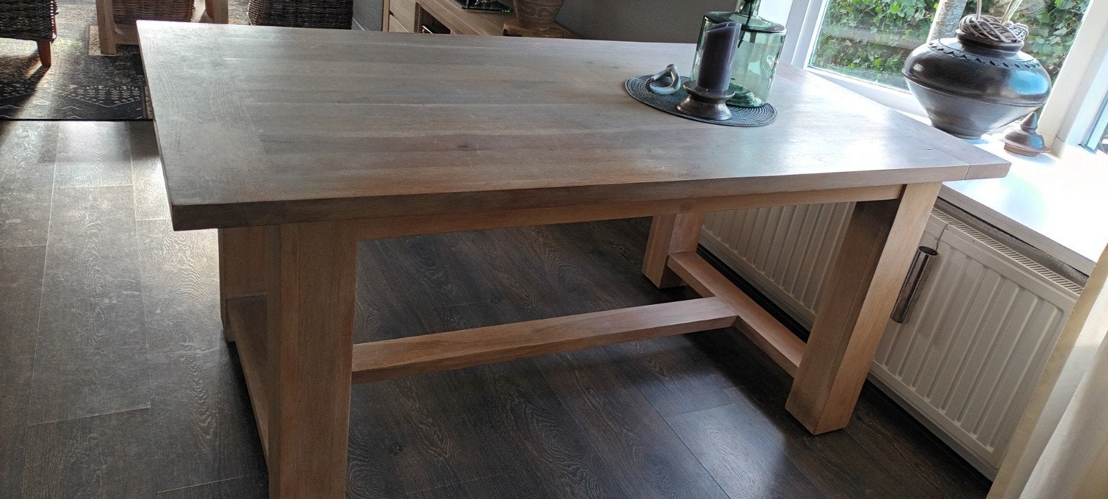 Licht eiken eettafel, Huis en Inrichting, Complete inboedels, Ophalen