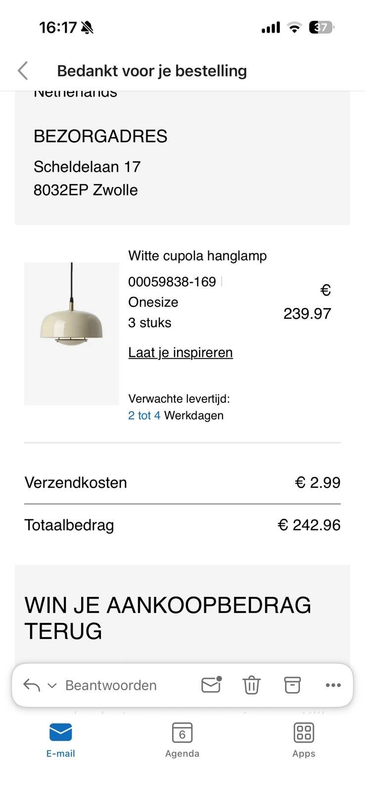 2x Witte Cupola Hanglamp - Modern Design, Ophalen of Verzenden, Zo goed als nieuw, Metaal