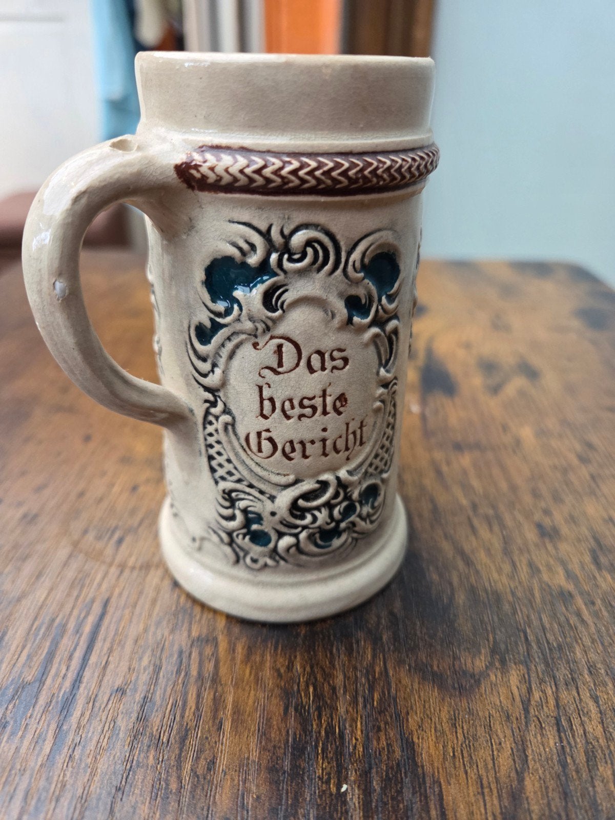 Vintage Duitse Bierpul - "Das beste Gericht", Antiek en Kunst, Ophalen of Verzenden