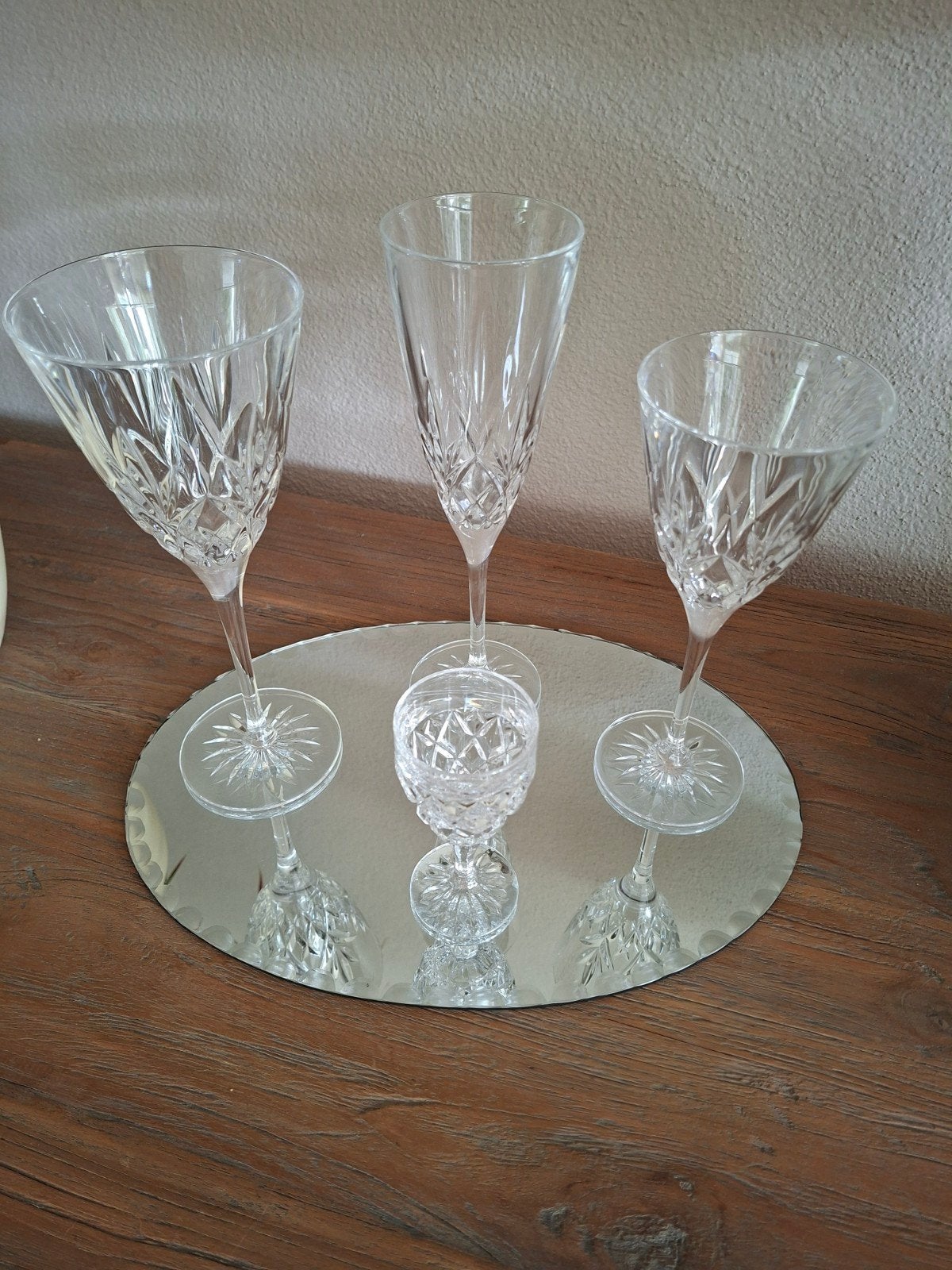 Schitterend mooi 24 delig echt kristallen glasservies., Ophalen