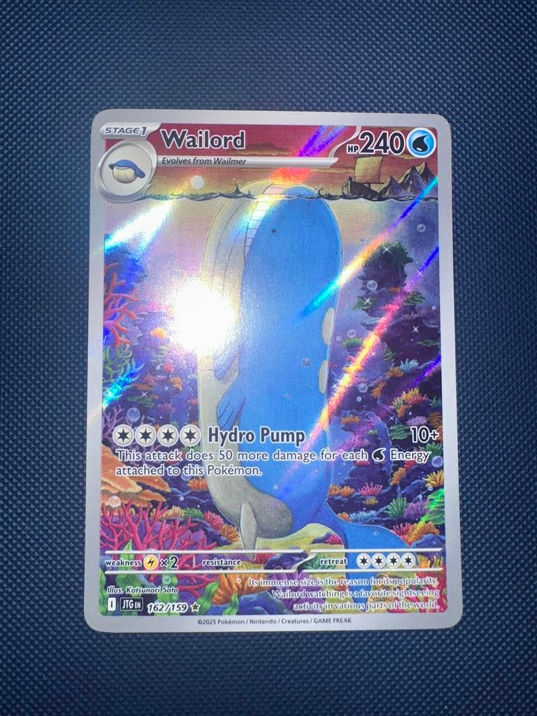 Wailord 162/159 NM+ Pokémon Kaart - Foil, Ophalen of Verzenden, Zo goed als nieuw, Losse kaart, Foil