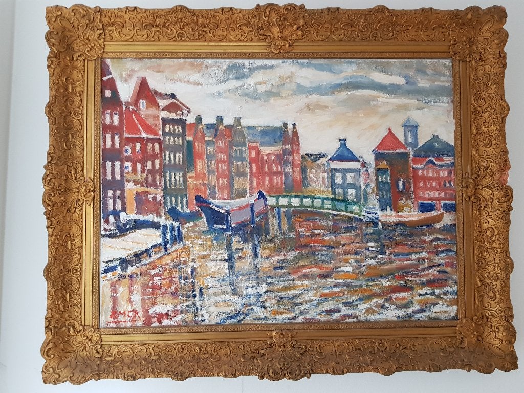 Jan Hendrik Emck. Schilderij 80 bij 60 cm. DAMRAK, Ophalen